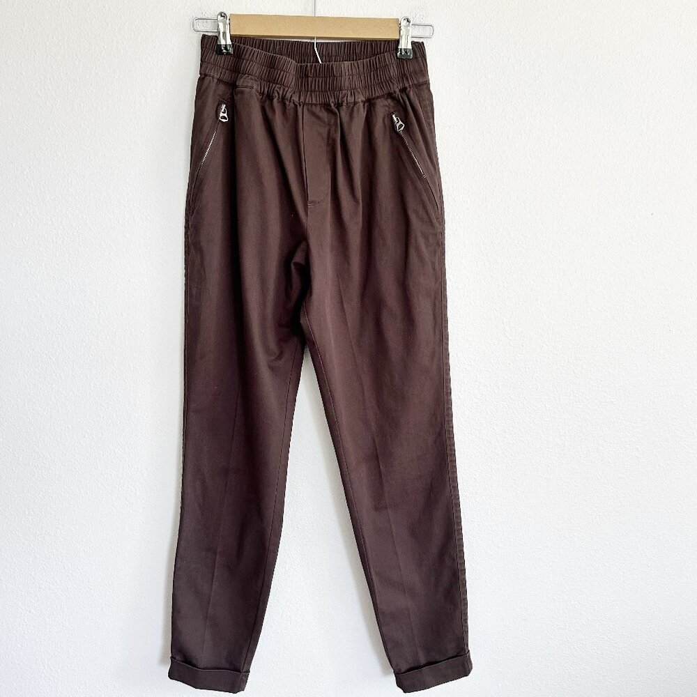 Varley Pants XS Chocolate Marbern Tapered Cuff Elastic Waist Pull On